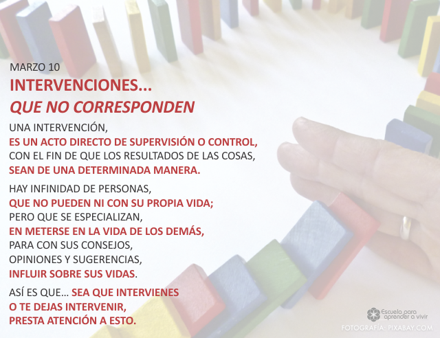Intervenciones... que no corresponden
